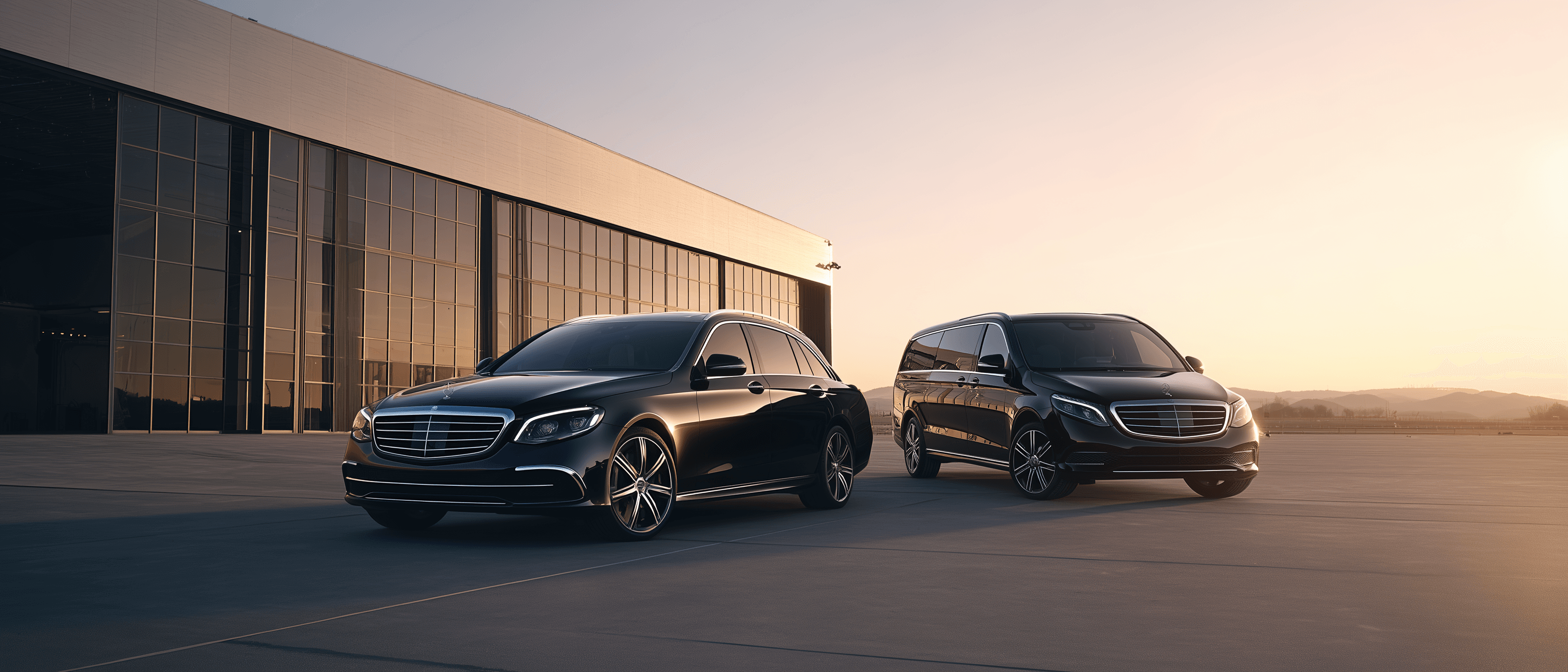 Luxury car in Italian landscape