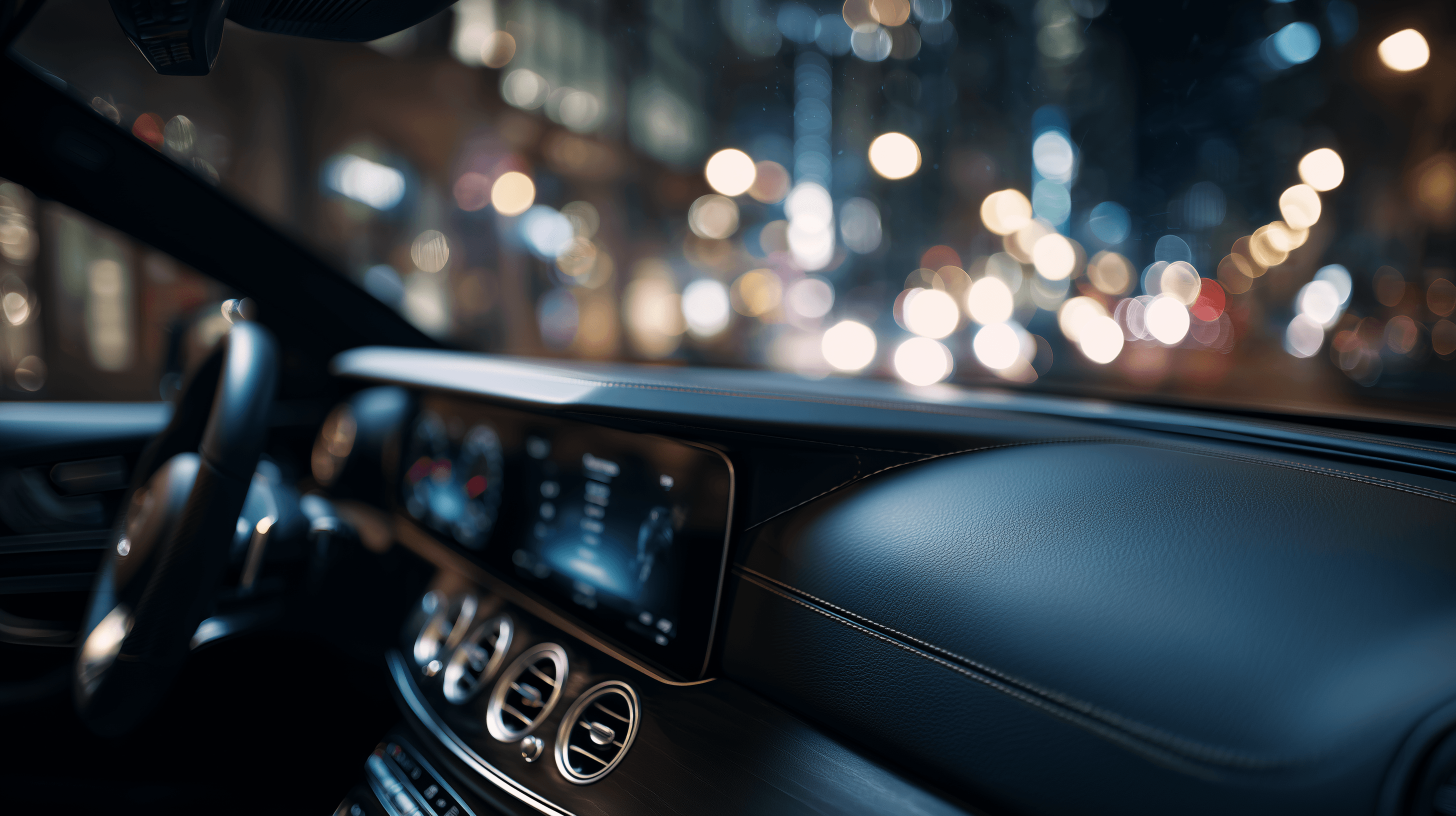 Luxury car driving in Italian countryside