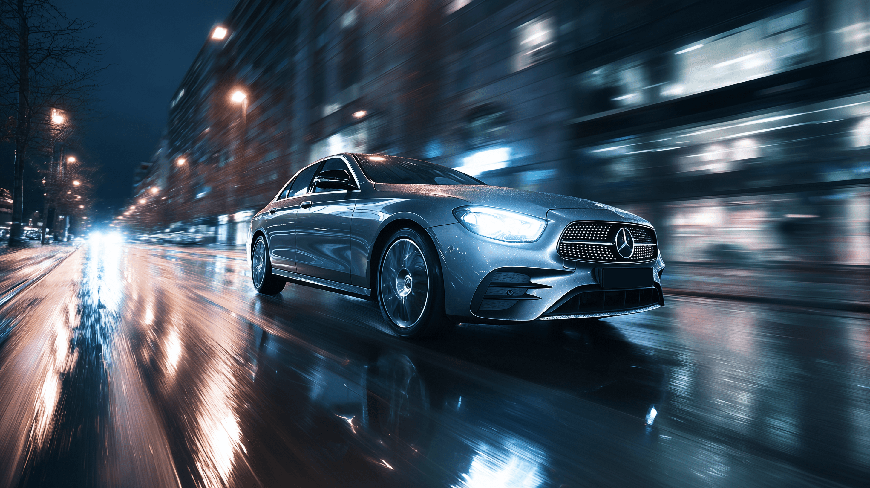 Mercedes E-Class on the street